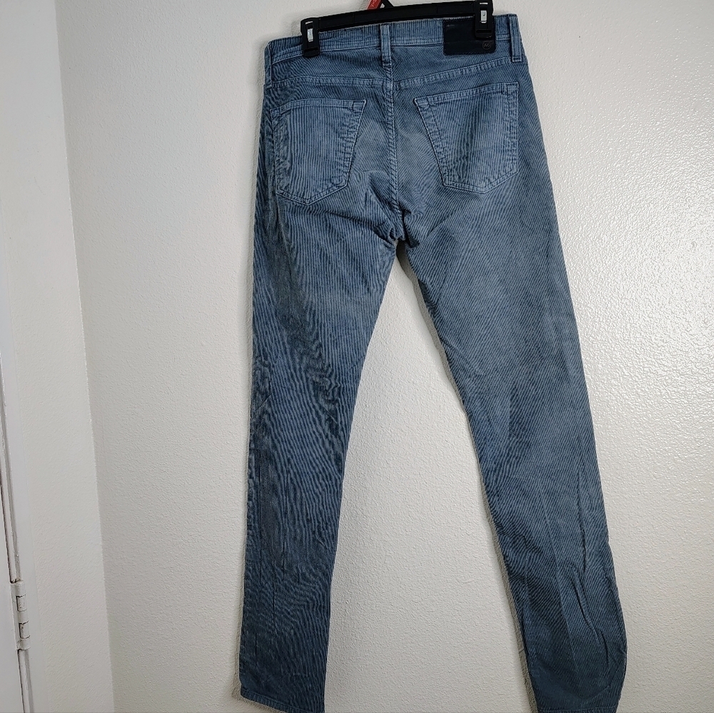 AG Adriano Goldschmied Tellis Modern Slim Light Blue Corduroy Jeans Sz 30x34 - Picture 10 of 16
